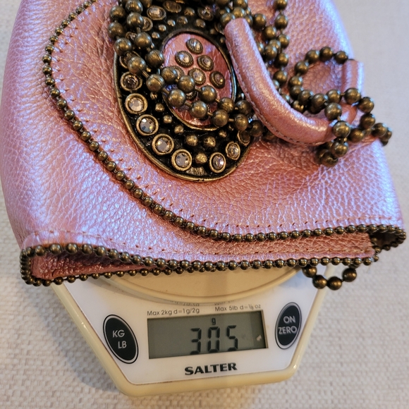 Leatherock Medallion Rhinestone Studded Chain Crossbody Purse Phone Bag - Picture 11 of 15